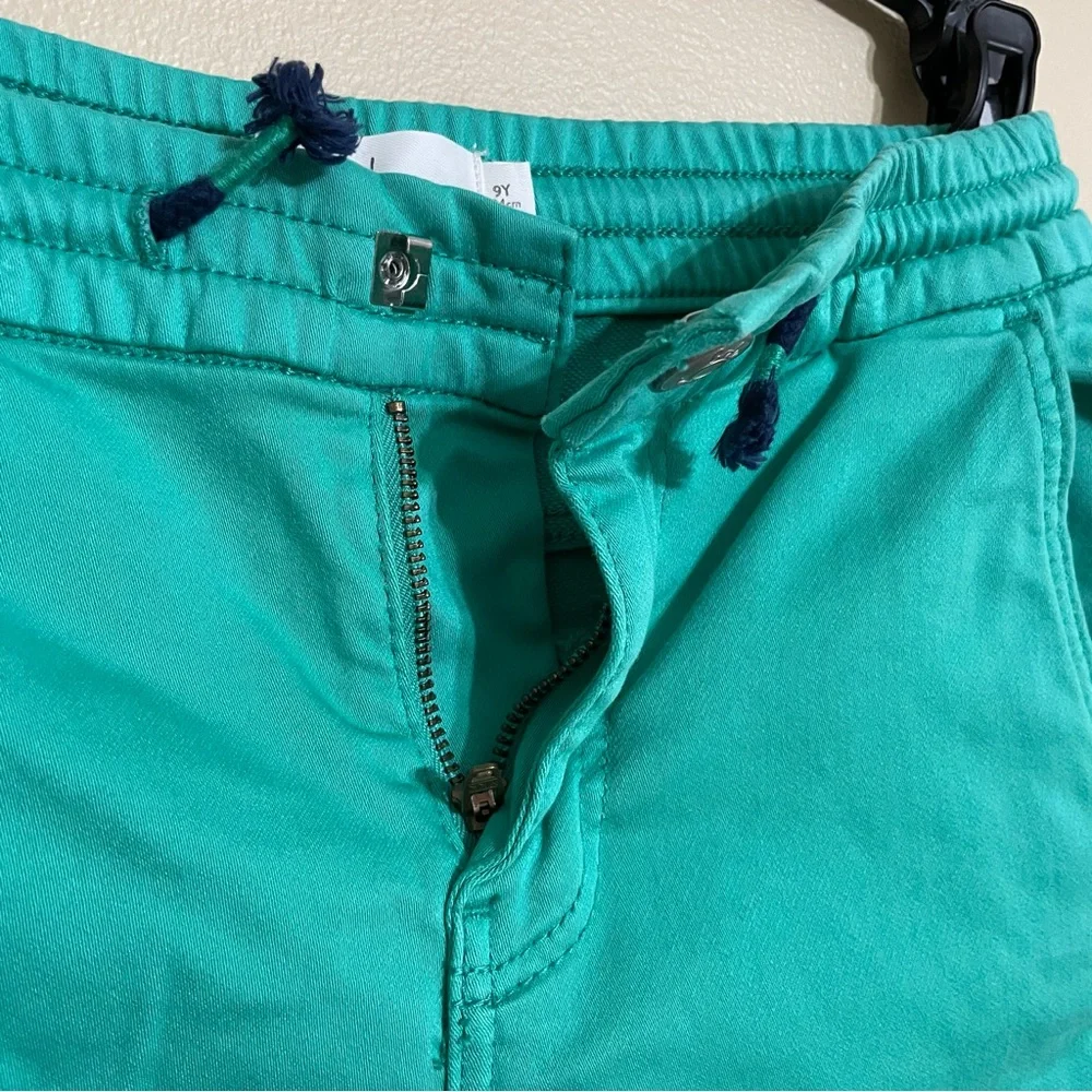 Mini Boden teal jeans button drawstring pull on‎ size 9Y